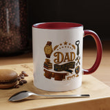 Best Dad in the World Coffee Mug, Father's Day Gift from Daughter or Son, Handy Papa Birthday Ceramic Tea Cup with Tools and Watch