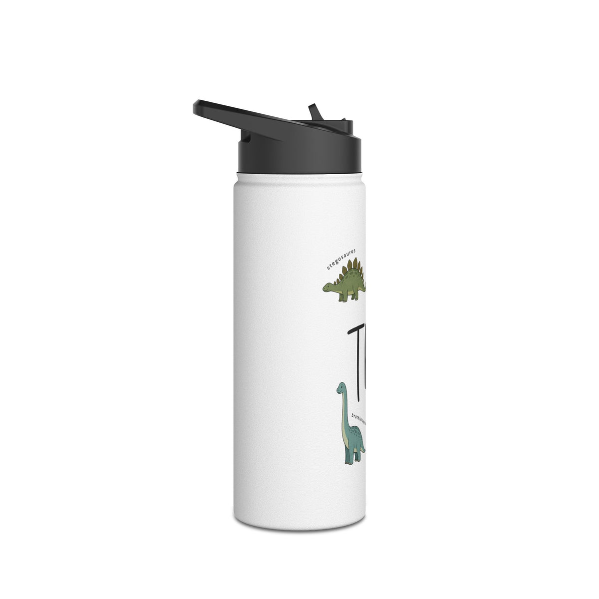 Personalized Dinosaur Water Bottle for Kids, Custom Name School Water Bottle, Dino Lover Gift, Insulated Sports Bottle for Boys