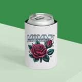Mommy Rose Can Cooler, Pink Floral Drink Sleeve, Mother's Day Gift for Mom, Birthday Present for Mama and Floral Lovers