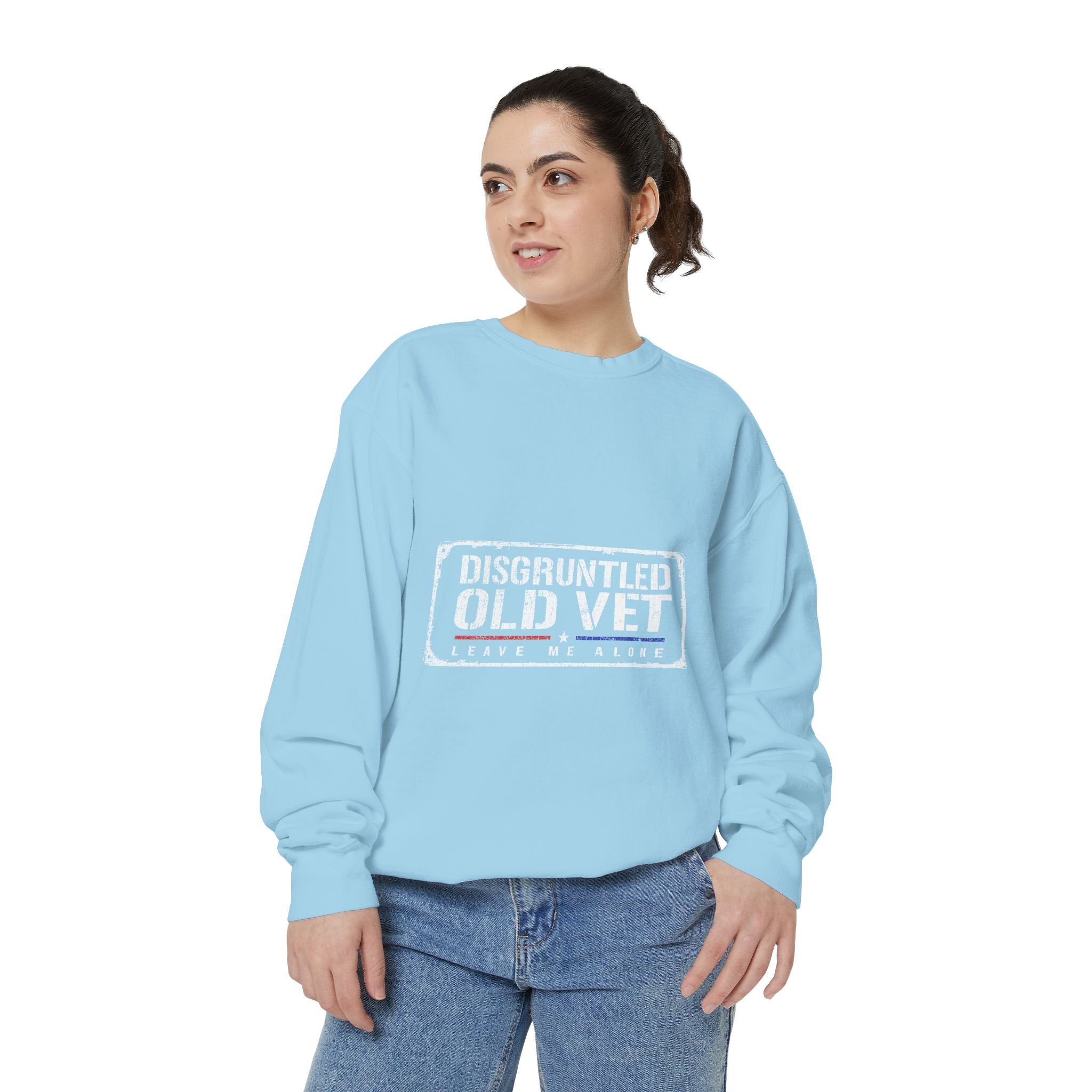 Disgruntled Old Vet Sweatshirt, Leave Me Alone Veteran Crewneck, Funny Military Gift for Retired Soldier, Sarcastic Grandpa Pullover