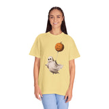 Cute Ghost Halloween Shirt, Pumpkin Balloon Graphic Tee, Vintage Spooky Season Gift for Women, Cozy October Fall Outfit for Ghost Lovers