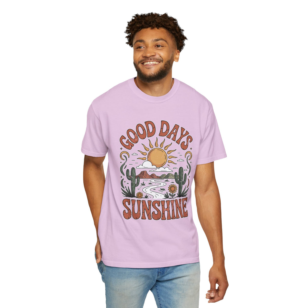 Positive Sunshine Comfort Colors Shirt, Good Days Sunshine Graphic Tee, Retro Desert Nature Shirt, Boho Summer Aesthetic Tee