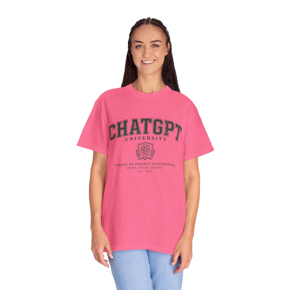 ChatGPT University T-Shirt, Prompt Engineering Graphic Tee, AI Student Gift, Funny Tech Shirt, Coder Graduation Campus Outfit 2026