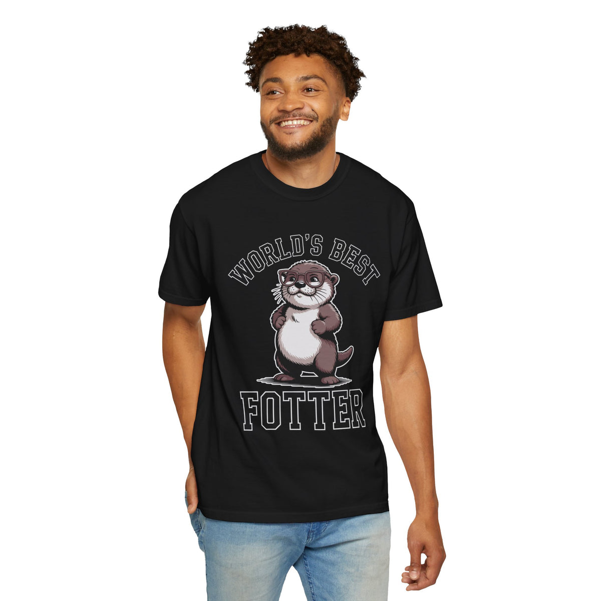 Funny Otter Dad Comfort Colors Shirt, World’s Best Fotter Graphic Tee, Cute Father’s Day Shirt, Animal Lover Dad Gift Tee