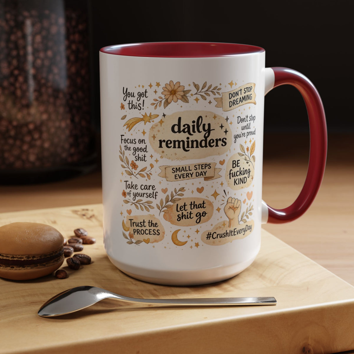 Daily Reminder Motivational Mug, Positive Affirmation Coffee Mug, Self Care Gift for Women, Inspirational Mental Health Mug