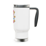 Besties Forever Travel Mug with Handle, Colorful Friendship Cup, Cute Best Friend Gift for Coffee Lovers and Daily Commutes