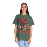 Proud Military Mom Shirt, Patriotic Army Mom T Shirt, Boots and Flowers Graphic Tee, American Flag Family Support Gift