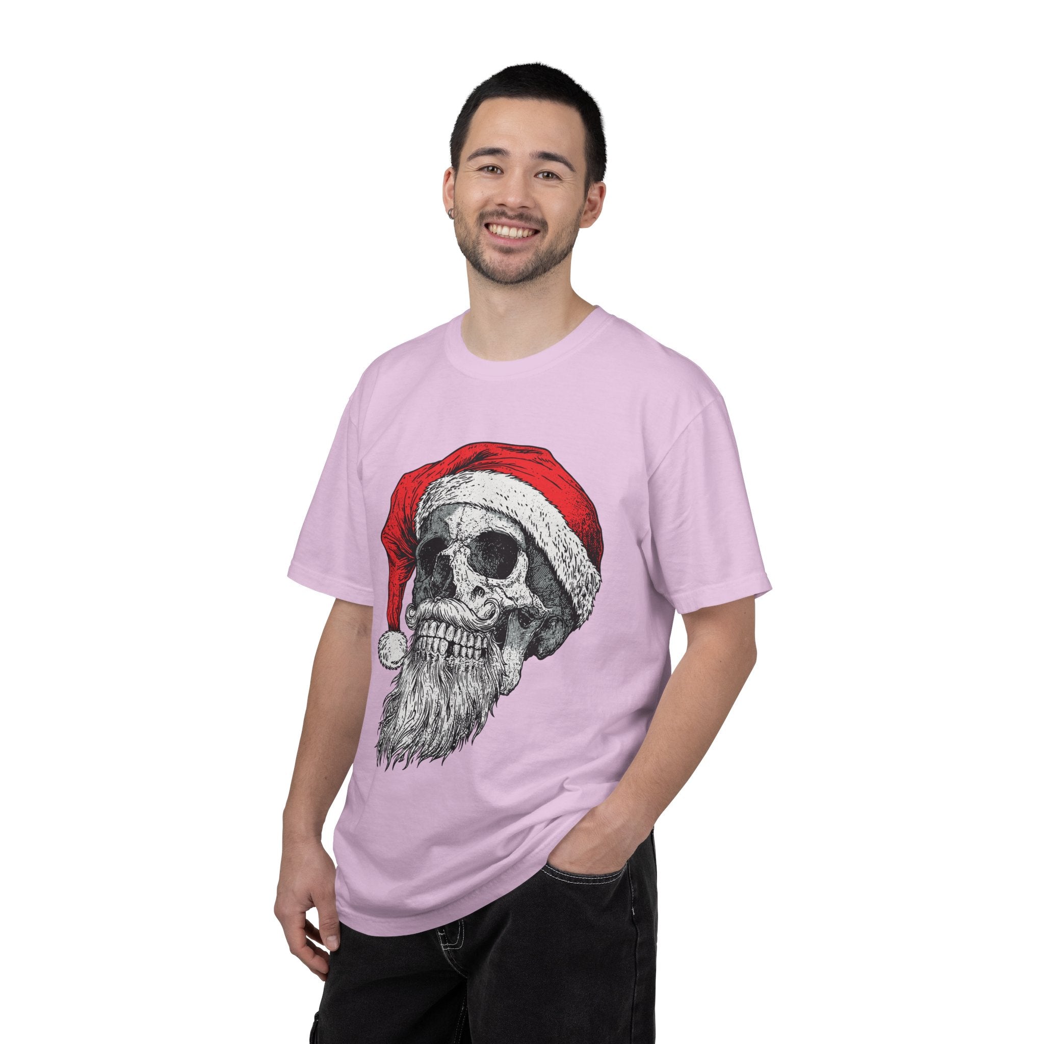 Skull Santa Shirt, Gothic Christmas T-Shirt, Creepy Holiday Skeleton Tee, Alternative Xmas Gift for Metalhead, Biker or Horror Fan