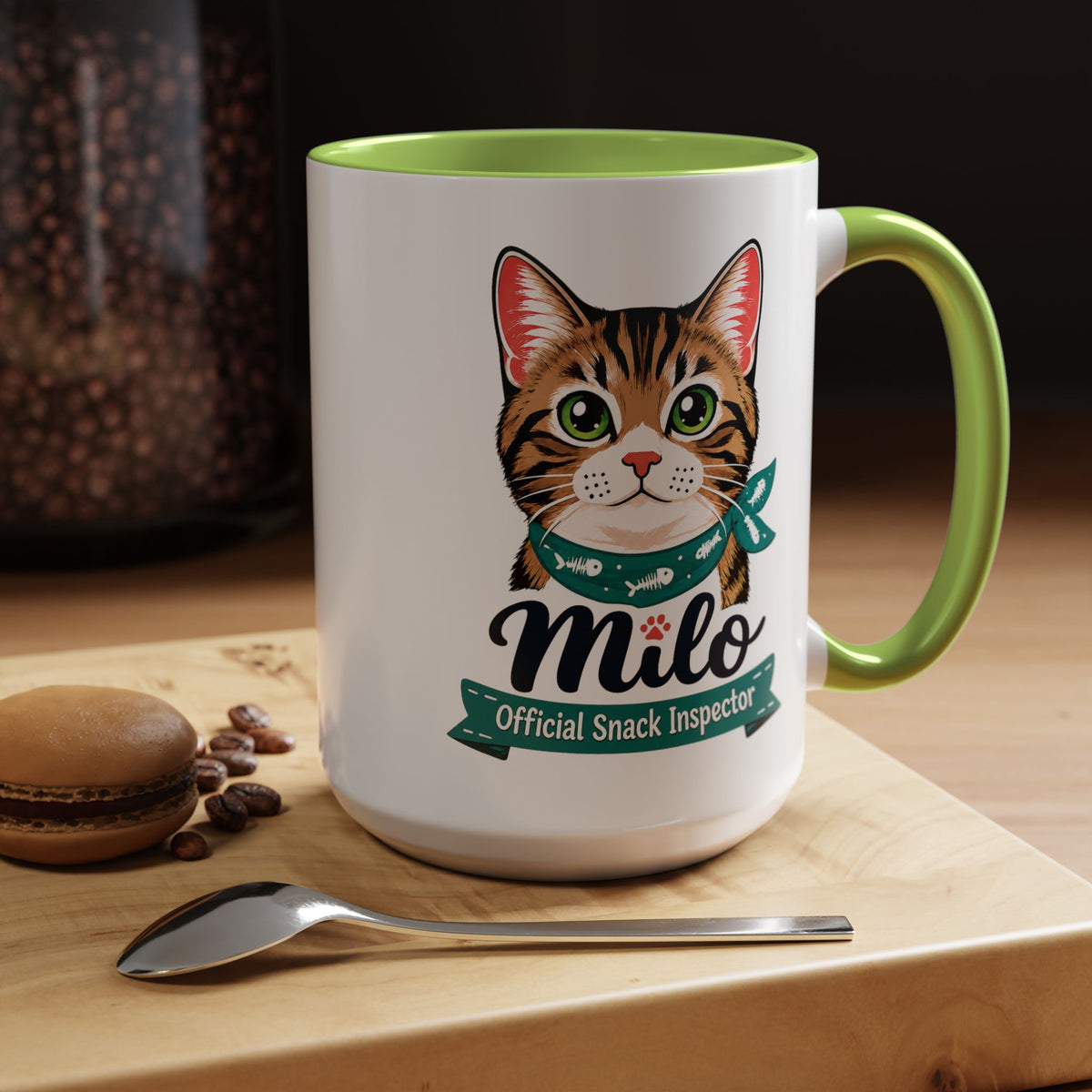 Personalized Cat Lover Mug, Custom Cat Name Coffee Cup, Official Snack Inspector Cat Mug, Funny Pet Parent Gift for Cat Owners