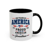 America 250th Coffee Mug with Flag, Semiquincentennial Gift for History Buffs, 1776 to 2026 Patriotic Ceramic Tea Cup