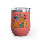 Retro Disco Birthday Wine Tumbler, 70s Roller Skating Party Design, Groovy Drinkware Gift for a Skater Friend Who Loves Vintage Aesthetics