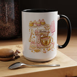 Cute Baking Stand Mixer Coffee Mug, Personalized Baker Gift for Her, Aesthetic Pastry Chef Kitchen Ceramic Tea Cup with Dark Blue Handle