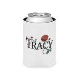 Personalized Wine Can Cooler, Custom Name Beer Can Holder, Floral Rose Drink Sleeve, Custom Gift for Her, Bridesmaid Gift, Birthday Gift