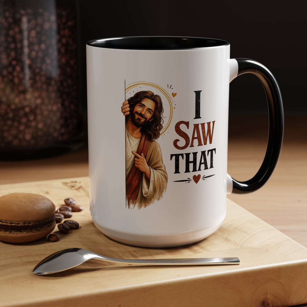Funny Christian Jesus Mug, I Saw That Coffee Mug, Religious Humor Gift for Christians, Faith Based Mug, Church Friend Gift