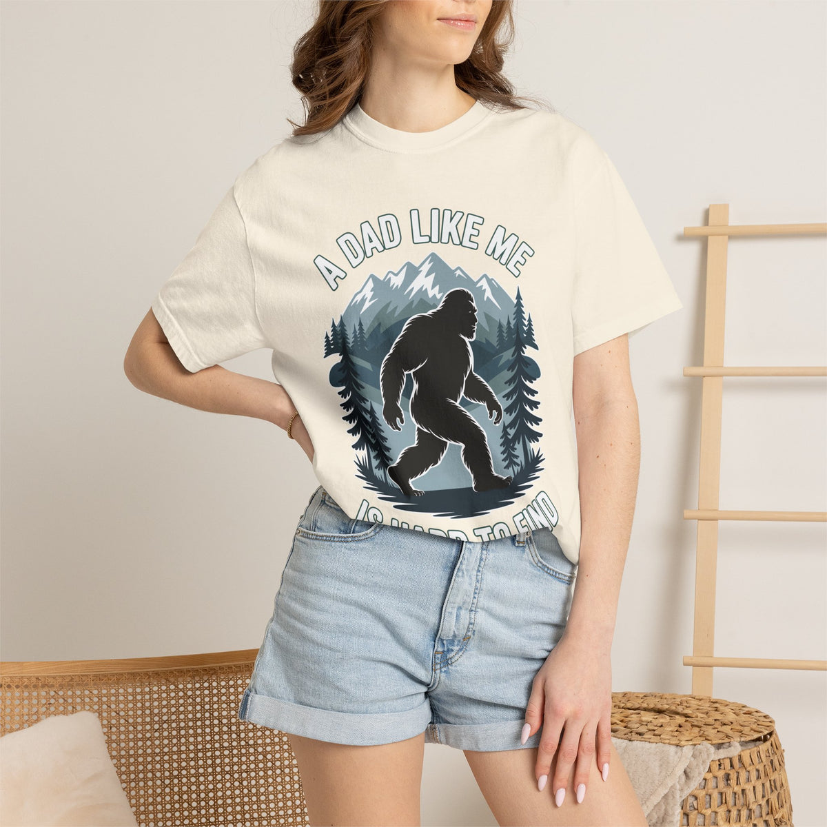 Bigfoot Comfort Shirt, Funny Sasquatch Graphic Tee, A Dad Like Me Is Hard To Find Shirt, Fathers Day Gift for Dad