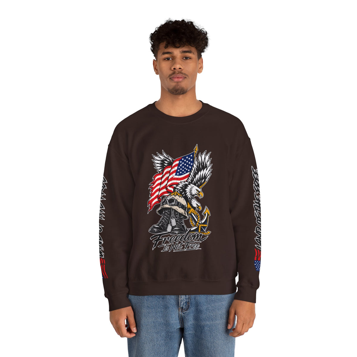 Freedom Is Not Free Sweatshirt, Patriotic Eagle Pullover, American Flag Military Style, Veterans Gift, USA Pride, Americana Clothing
