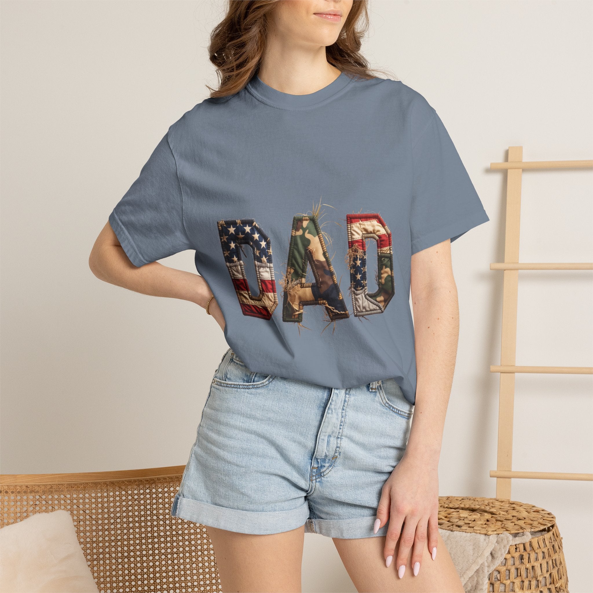 Patriotic Dad Shirt with USA Flag Design, American Father Graphic Tee, Fourth of July Gift for Dad, Proud USA Dad T-Shirt