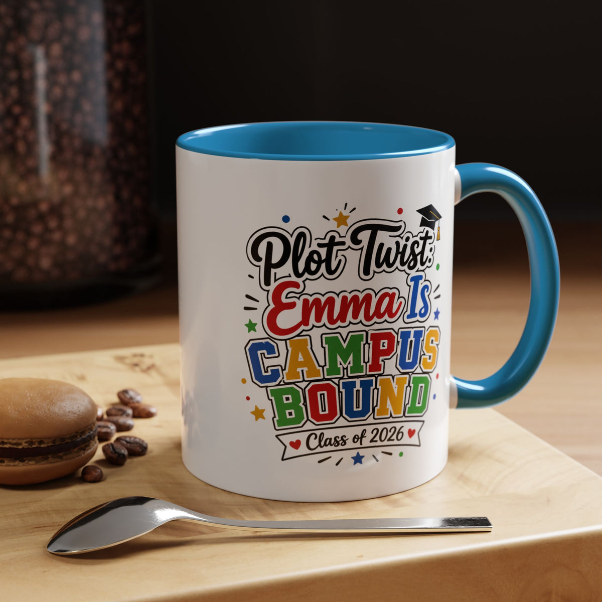 Personalized College Bound Mug, Plot Twist Campus Bound Graduation Cup, Custom Class of 2026 Gift for Her, High School Senior Present