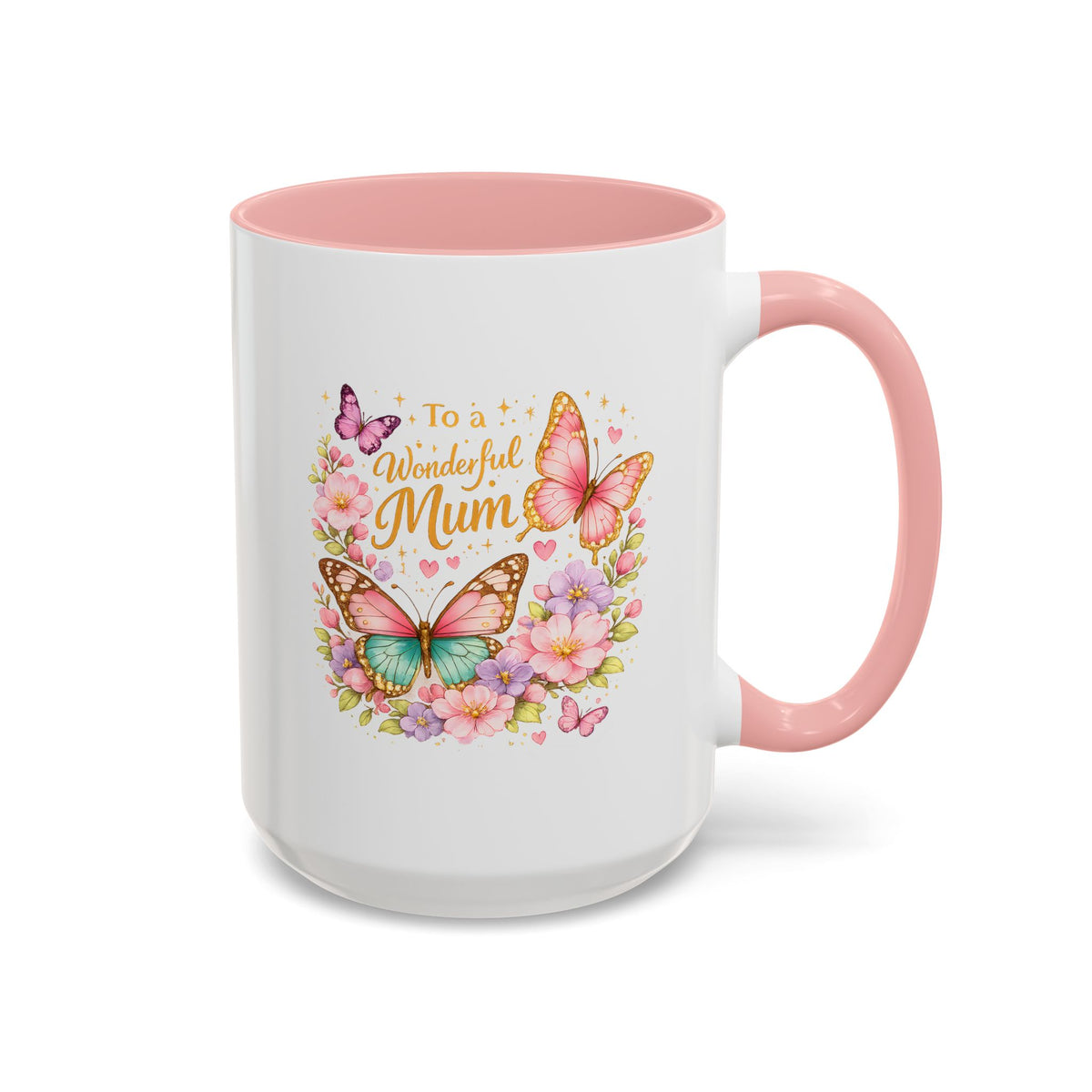 To My Wonderful Mum Butterfly Mug, Floral Mom Coffee Mug, Mother's Day Gift for Mum, Butterfly Coffee Cup, Mom Appreciation Gift