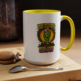 Zombie Coffee Mug, Wake Up and Smell the Coffee Black Accent Cup, Unique Funny Rise and Grind Gift for Horror Fan, Barista or Coworker