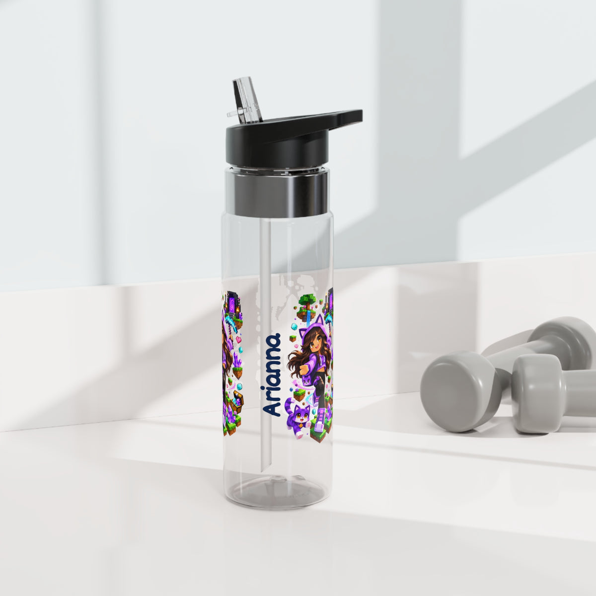 Personalized Girls Water Bottle | Custom Name 20oz BPA-Free Tritan School Bottle
