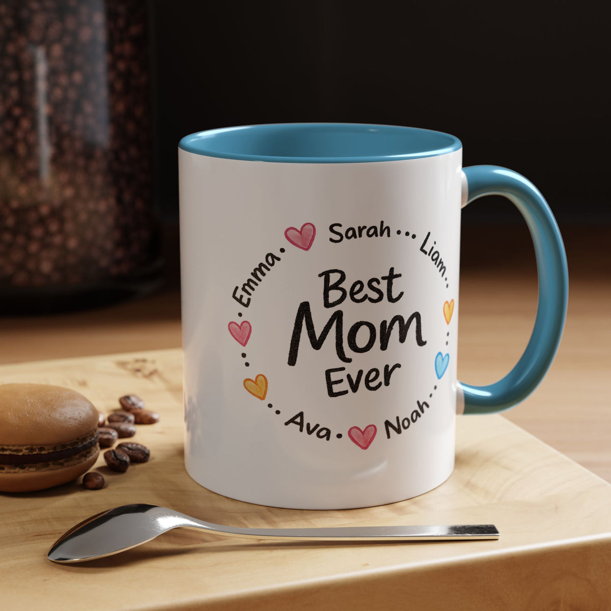 Personalized Best Mom Ever Mug, Custom Kids Names Coffee Mug, Mother's Day Gift for Mom, Grandma Gift, Family Keepsake Cup