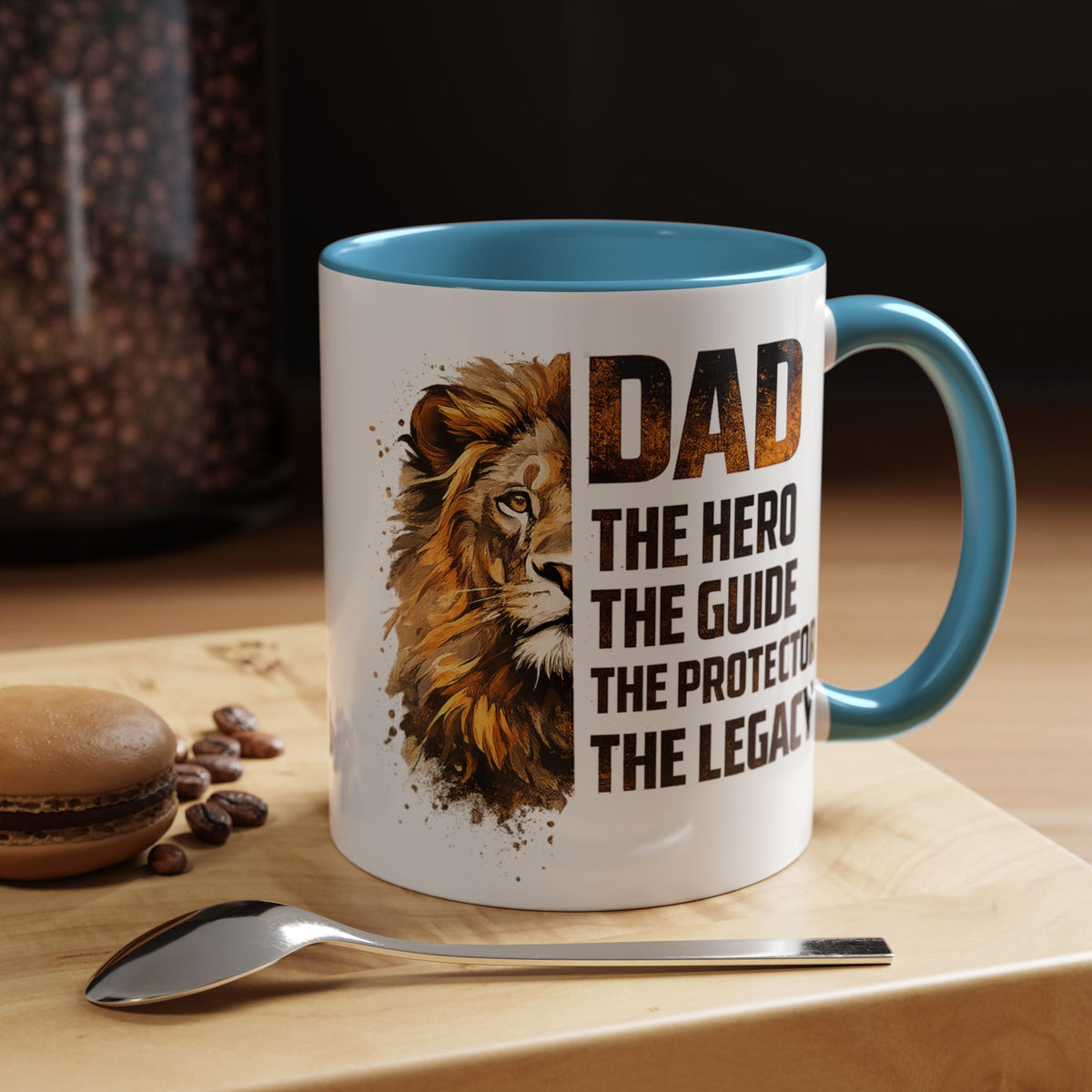 Dad Appreciation Coffee Mug, Dad The Hero The Guide The Protector Mug, Lion Dad Gift, Father's Day Coffee Cup, Gift for Dad