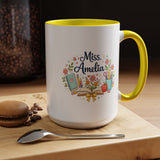Personalized Teacher Coffee Mug, Custom Teacher Name Gift, Floral Teacher Mug, Teacher Appreciation Present, Classroom Gift