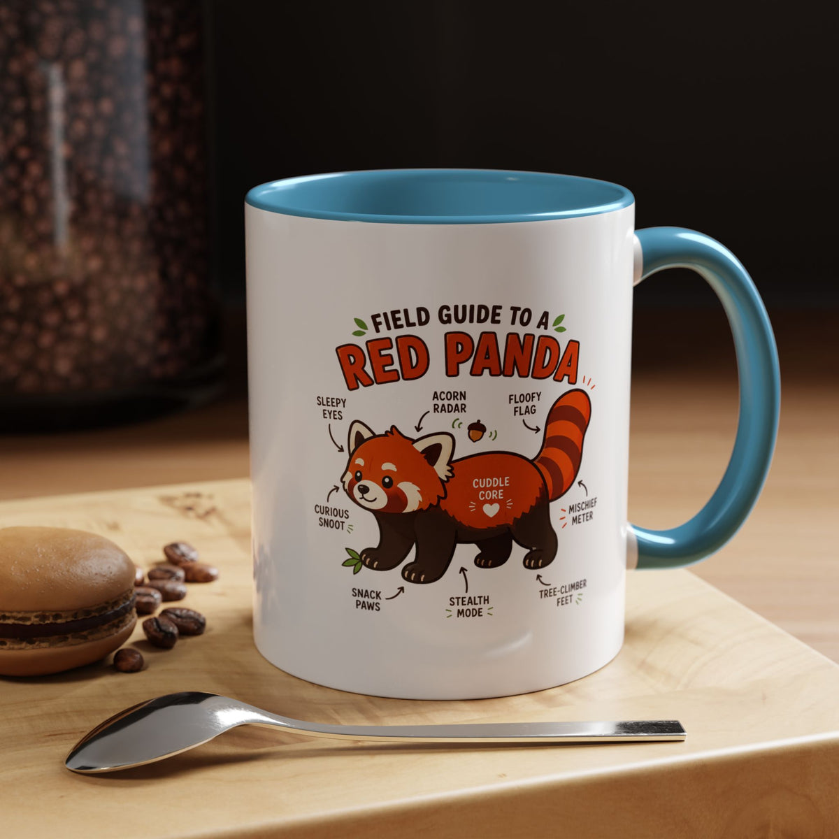 Red Panda Mug, Funny Field Guide Coffee Cup, Cute Wildlife Gift for Red Panda Lover, Zookeeper Present, Animal Birthday Gift for Kids