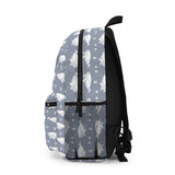 Personalized Whale Backpack for Kids, Custom Name School Bag, Blue Gray Ocean Animal Print, Nautical Bookbag