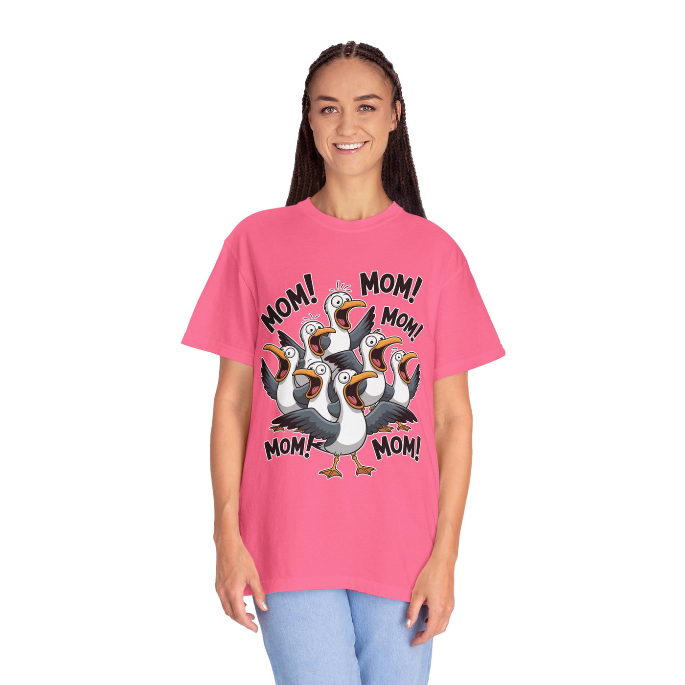 Funny Mom Life Comfort Colors Shirt, Mom Mom Mom Seagull Graphic Tee, Motherhood Humor Shirt, Mother's Day Gift for Moms