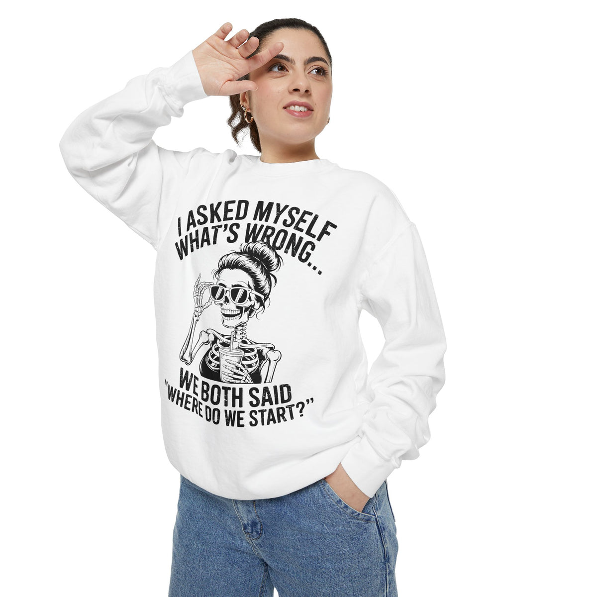 Funny Retro Humor Comfort Colors Sweatshirt, Sarcastic Vintage Graphic Sweatshirt for Women