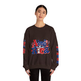 America Graphic Sweatshirt, Vintage USA Pullover, Patriotic American Flag Top, Fourth of July Outfit, Americana Gift for Women