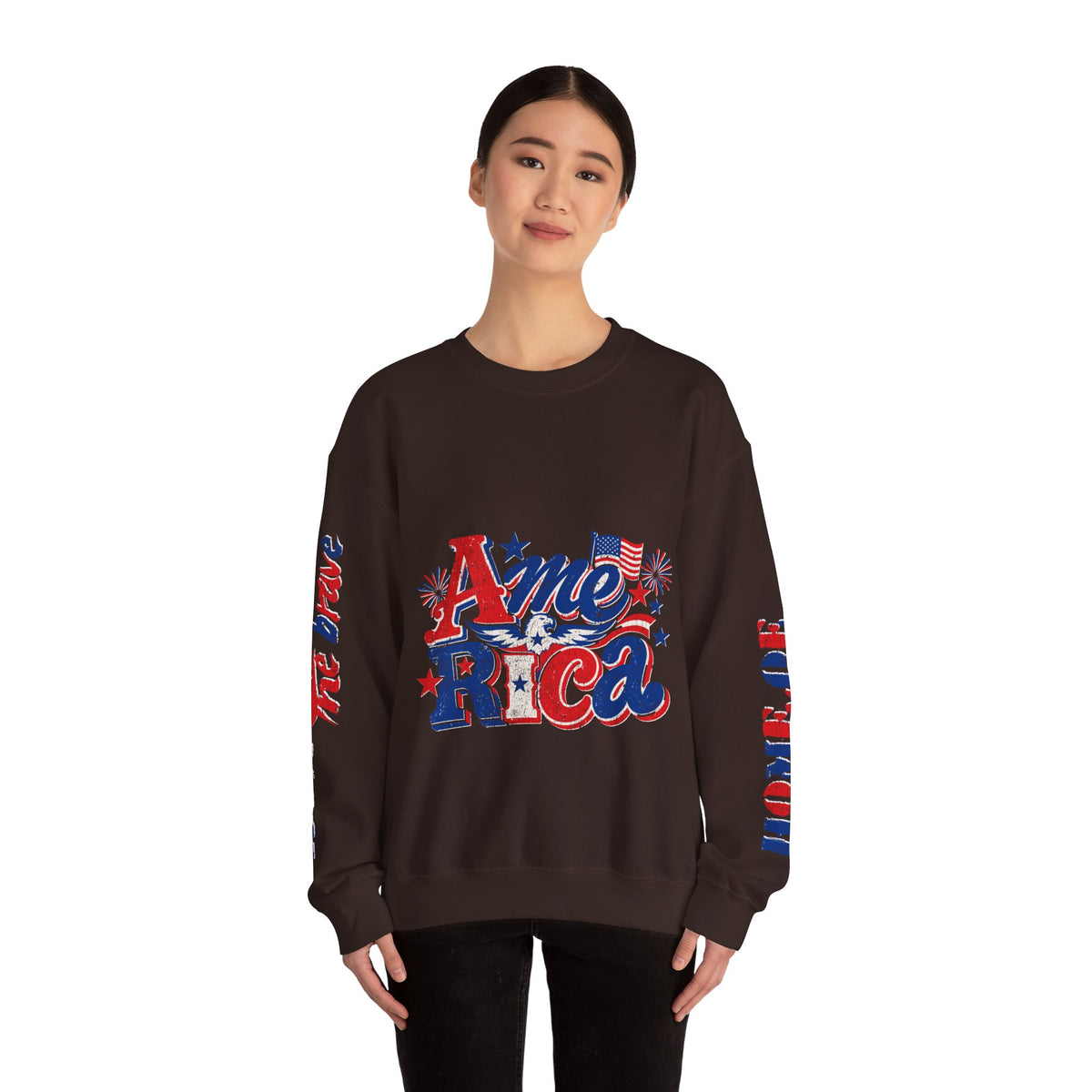 America Graphic Sweatshirt, Vintage USA Pullover, Patriotic American Flag Top, Fourth of July Outfit, Americana Gift for Women
