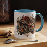 Vintage Patriotic Floral Coffee Mug, Liberty Stars and Blooms Mug, Americana Rose Art Cup, Fourth of July Gift, USA Lover Mug