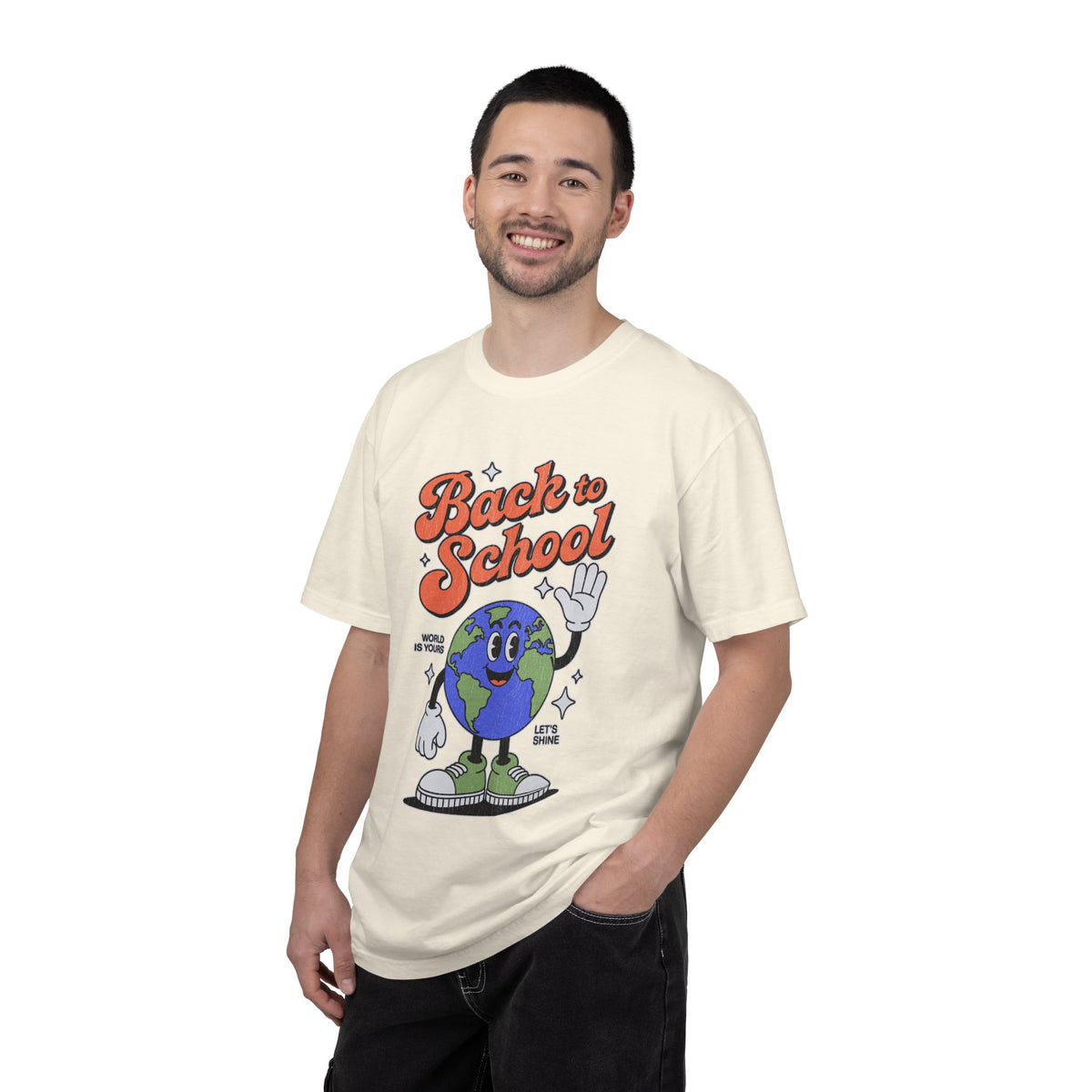 Back to School Earth T-Shirt, Retro Globe Graphic Tee, Teacher First Day Outfit, Student Gift, Classroom Shirt, Geography Educator Gift