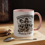 Morbid Moms Club Coffee Mug, Gothic Skeleton Mom Cup, Funny Halloween Gift for Mom Friends, Spooky Mama Birthday or Group Present for Her