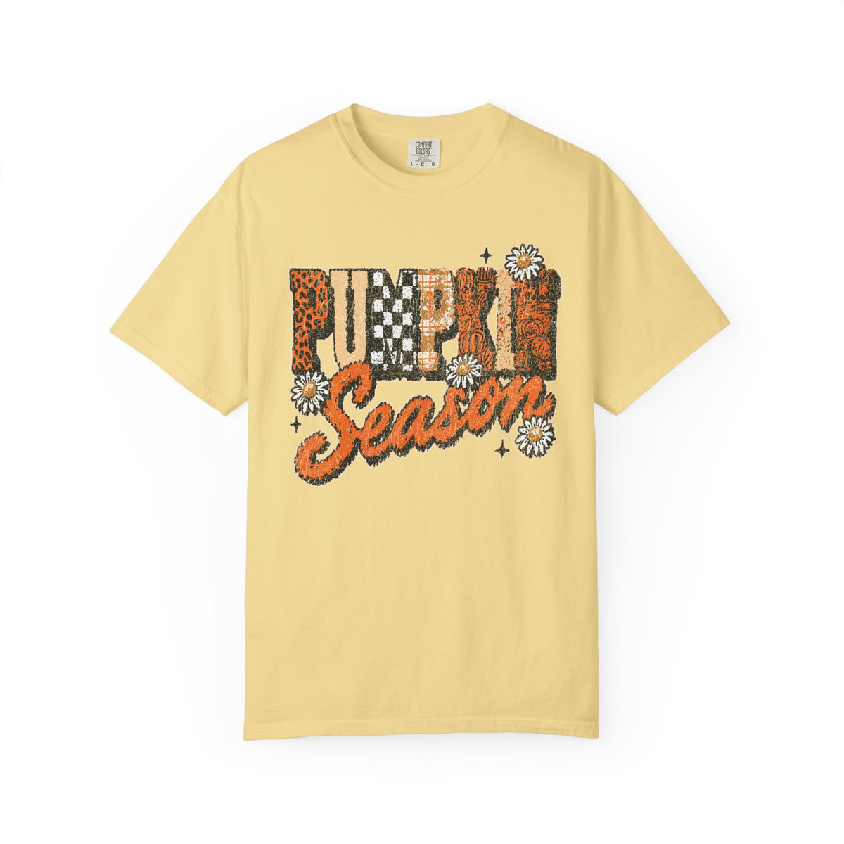 Pumpkin Season Shirt, Retro Leopard Checker Fall Graphic Tee, Cute Autumn Gift for Women, Cozy Thanksgiving October Outfit for Her