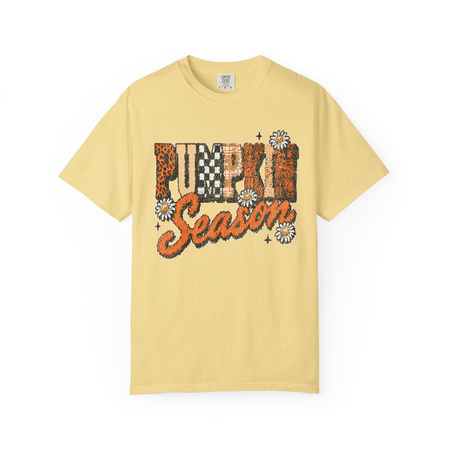 Pumpkin Season Shirt, Retro Leopard Checker Fall Graphic Tee, Cute Autumn Gift for Women, Cozy Thanksgiving October Outfit for Her