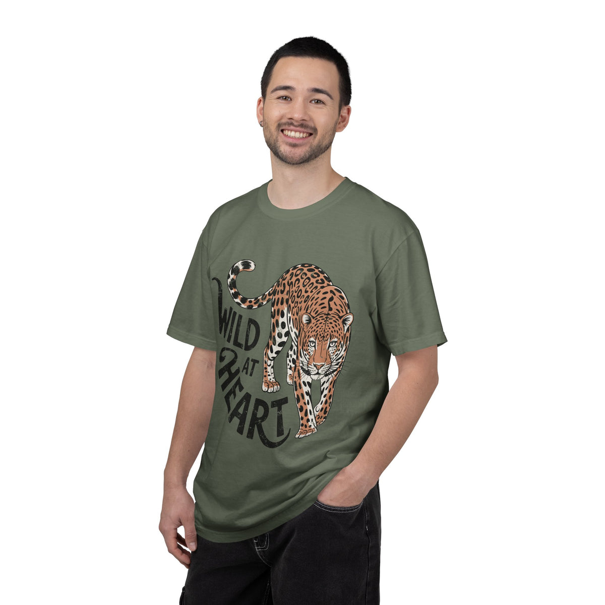 Leopard Graphic Comfort Colors Shirt, Wild At Heart Leopard Tee, Boho Animal Print Shirt, Safari Lover Gift for Women