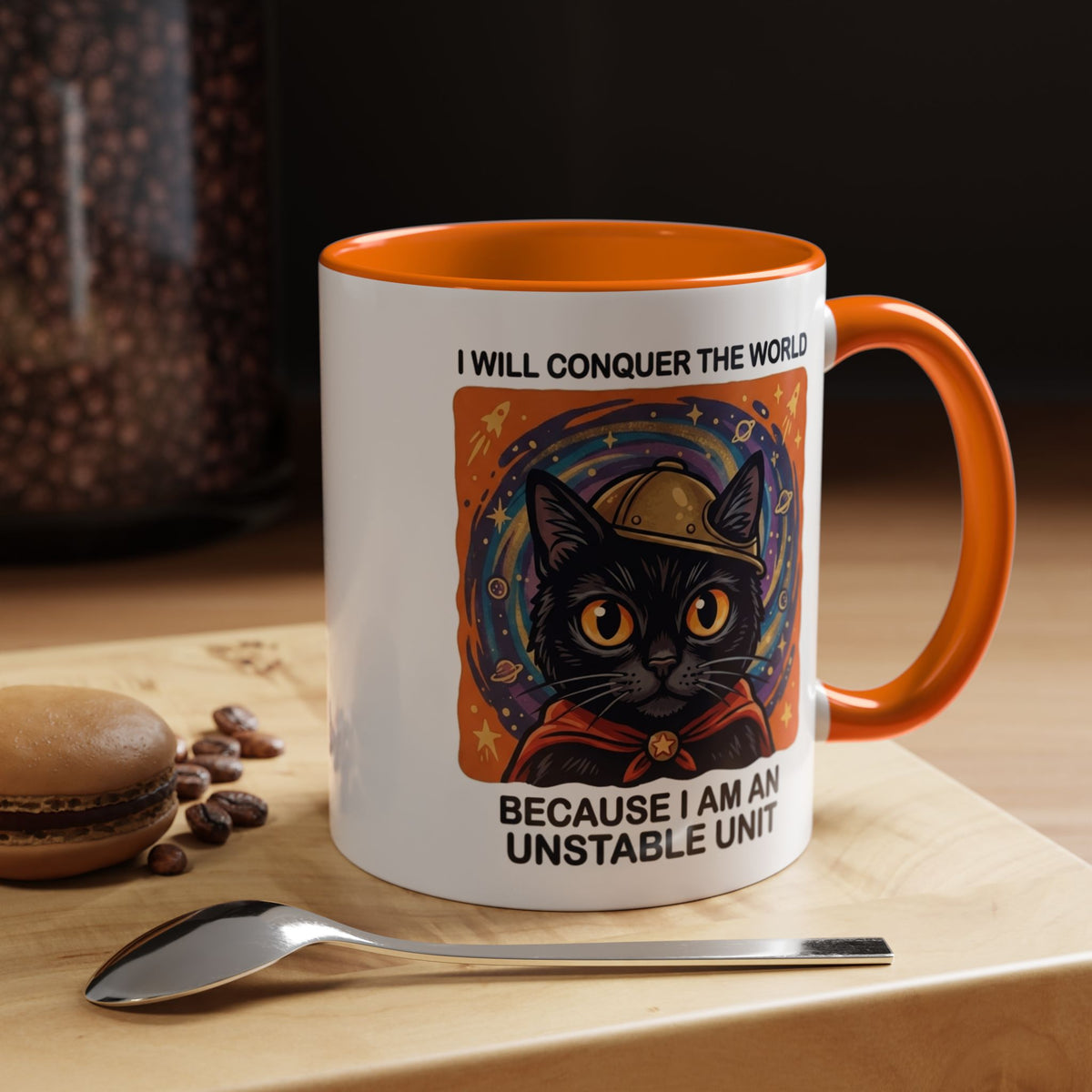 Funny Black Cat Coffee Mug, Unstable Unit Cat Mug, Sarcastic Cat Lover Gift, Introvert Humor Mug, Quirky Cat Mom Coffee Cup