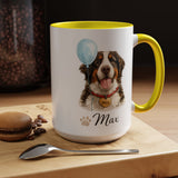 Personalized Dog Portrait Mug, Custom Pet Name Coffee Mug, Dog Lover Gift for Pet Parents, Memorial or Birthday Dog Mug
