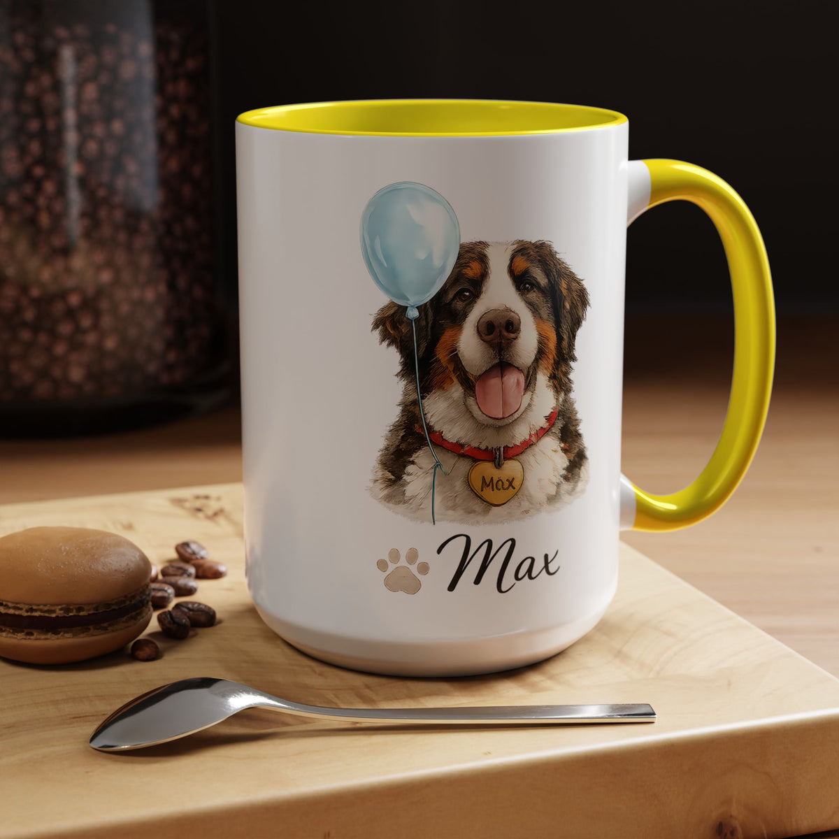 Personalized Dog Portrait Mug, Custom Pet Name Coffee Mug, Dog Lover Gift for Pet Parents, Memorial or Birthday Dog Mug