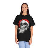 Skull Santa Shirt, Gothic Christmas T-Shirt, Creepy Holiday Skeleton Tee, Alternative Xmas Gift for Metalhead, Biker or Horror Fan