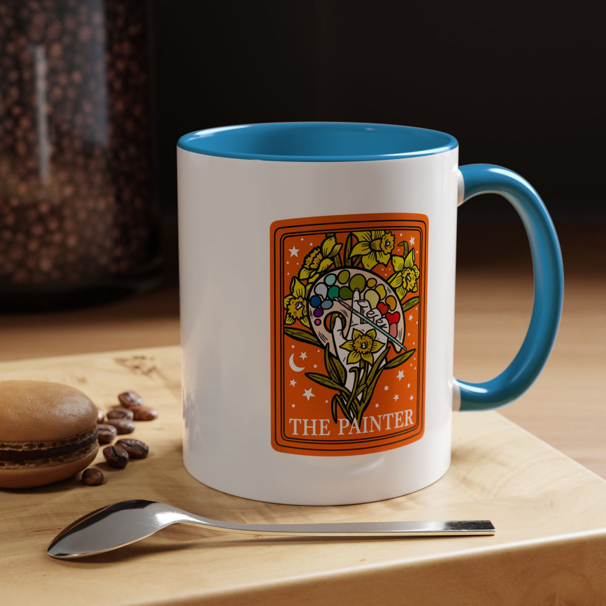 Painter Tarot Card Mug, Artist Coffee Mug, Creative Artist Gift, The Painter Art Lover Cup, Unique Painting Gift for Women and Men