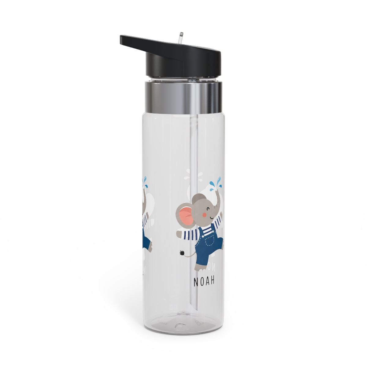 Personalized Elephant Kids Water Bottle, Cute Animal Bottle for Boys, Safari Birthday Gift, Toddler School Bottle, Baby Gift Idea