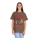 Proud Military Mom Shirt, Patriotic Army Mom T Shirt, Boots and Flowers Graphic Tee, American Flag Family Support Gift