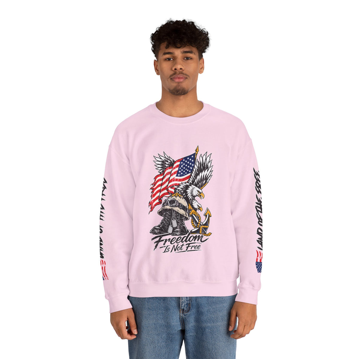 Freedom Is Not Free Sweatshirt, Patriotic Eagle Pullover, American Flag Military Style, Veterans Gift, USA Pride, Americana Clothing
