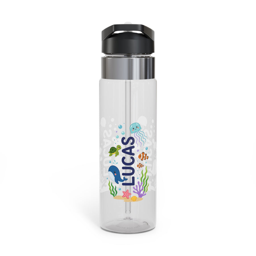 Personalized Transparent Water Bottle for Kids, Ocean Animal Drink Bottle, Under the Sea School Bottle, Back to School Gift