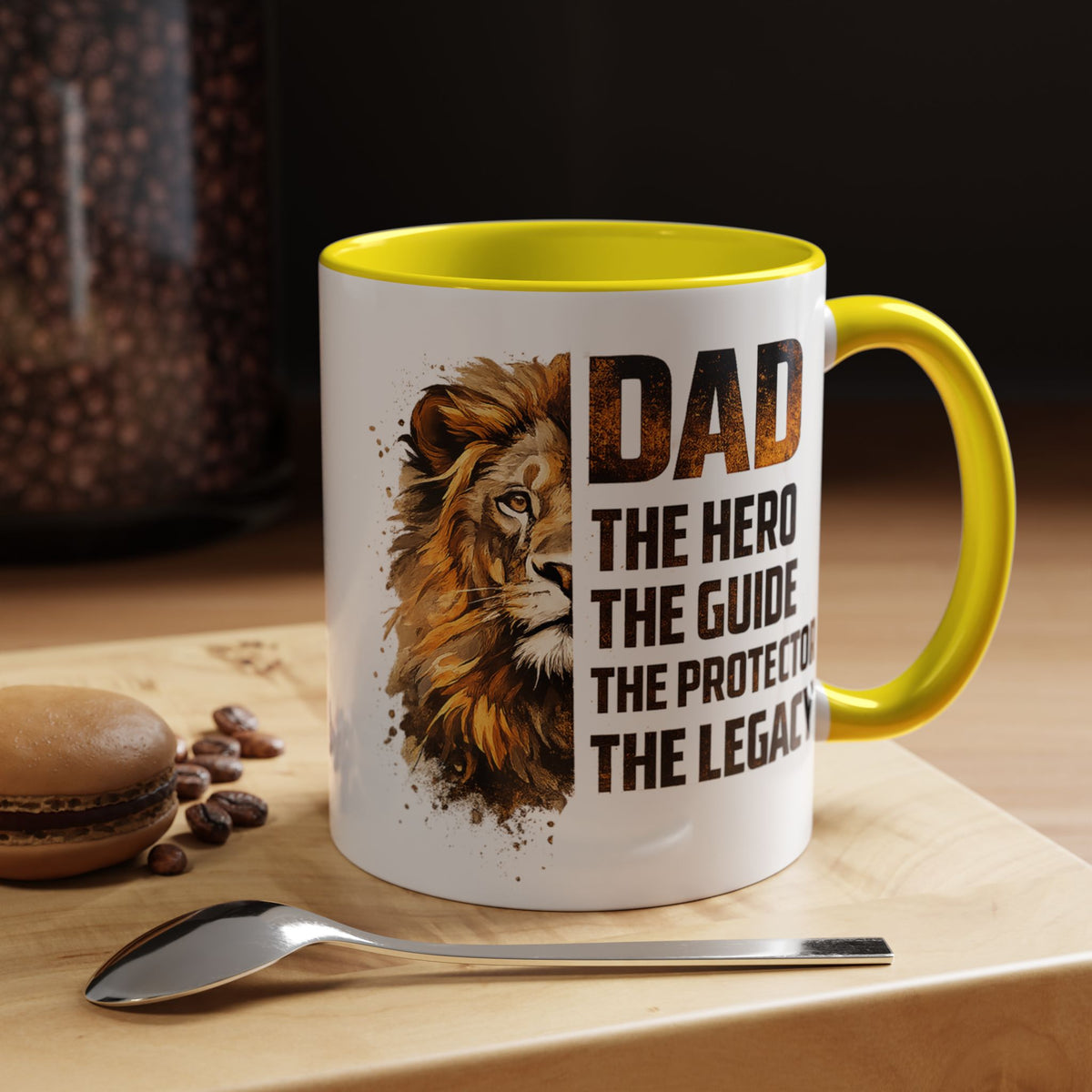 Dad Appreciation Coffee Mug, Dad The Hero The Guide The Protector Mug, Lion Dad Gift, Father's Day Coffee Cup, Gift for Dad